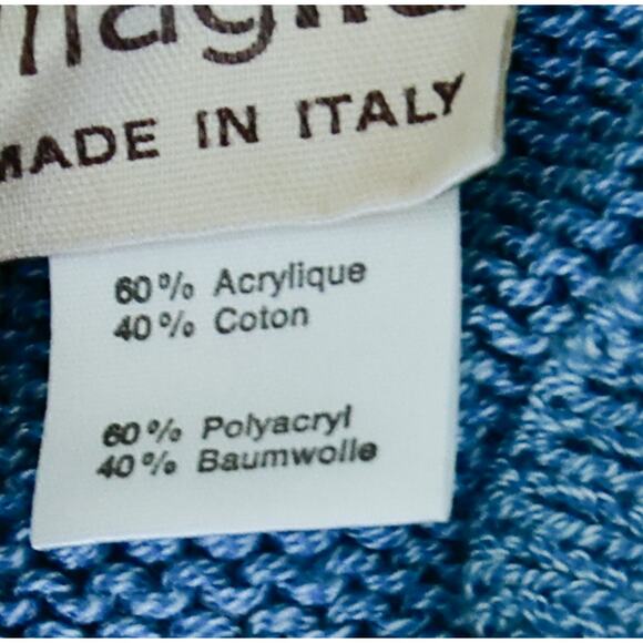 Krizia Maglia Italy sky blue crochet knit cardigan size S - Picture 5 of 5